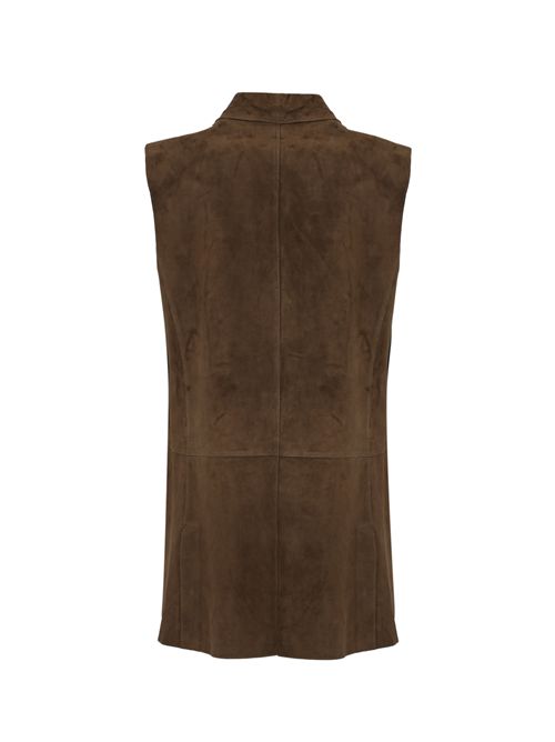 Gilet Lanai in suede Pecan LEATHER AUTHORITY | LANAI126